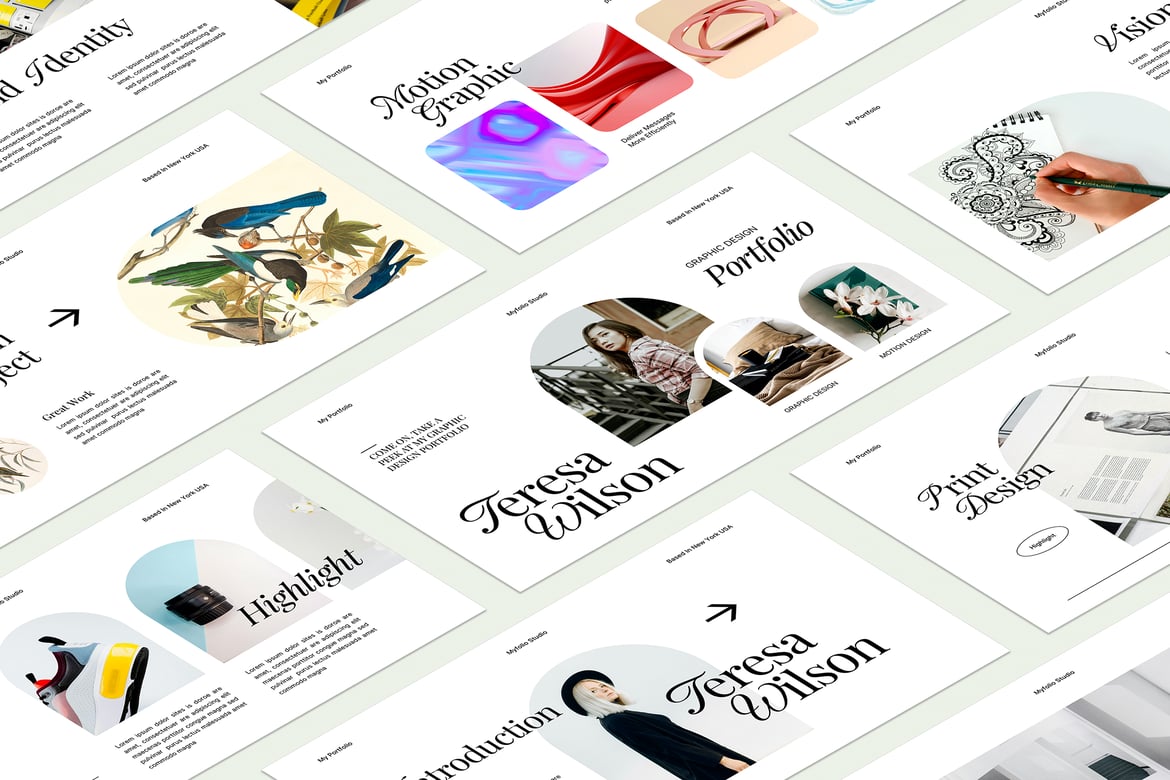Template Powerpoint Portofolio Pribadi yang Modern dan Elegan