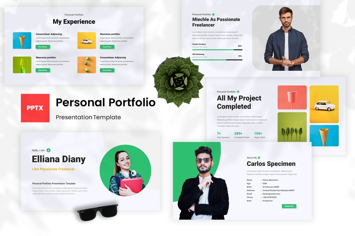 Template PowerPoint Portofolio Pribadi yang Menarik dan Profesional