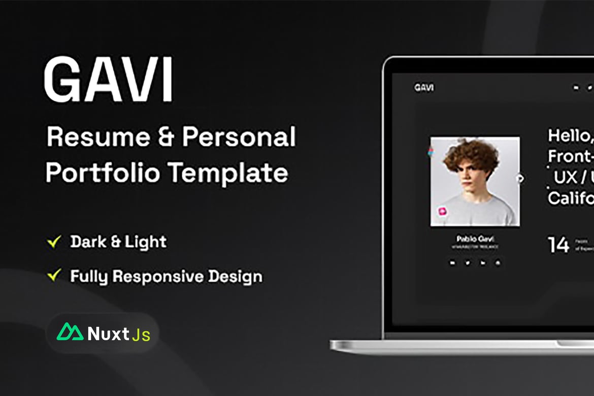 Template Website Portofolio Pribadi Nuxt.js yang Menarik