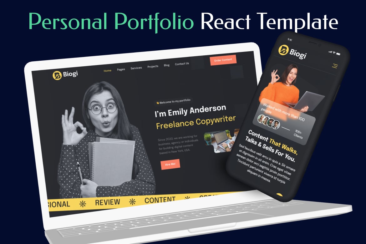 Template Web Portofolio Penulis Pribadi - Biogi