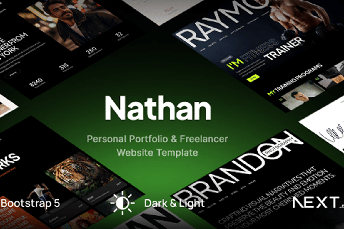 Template Website Portofolio Pribadi - Nathan untuk Profesional