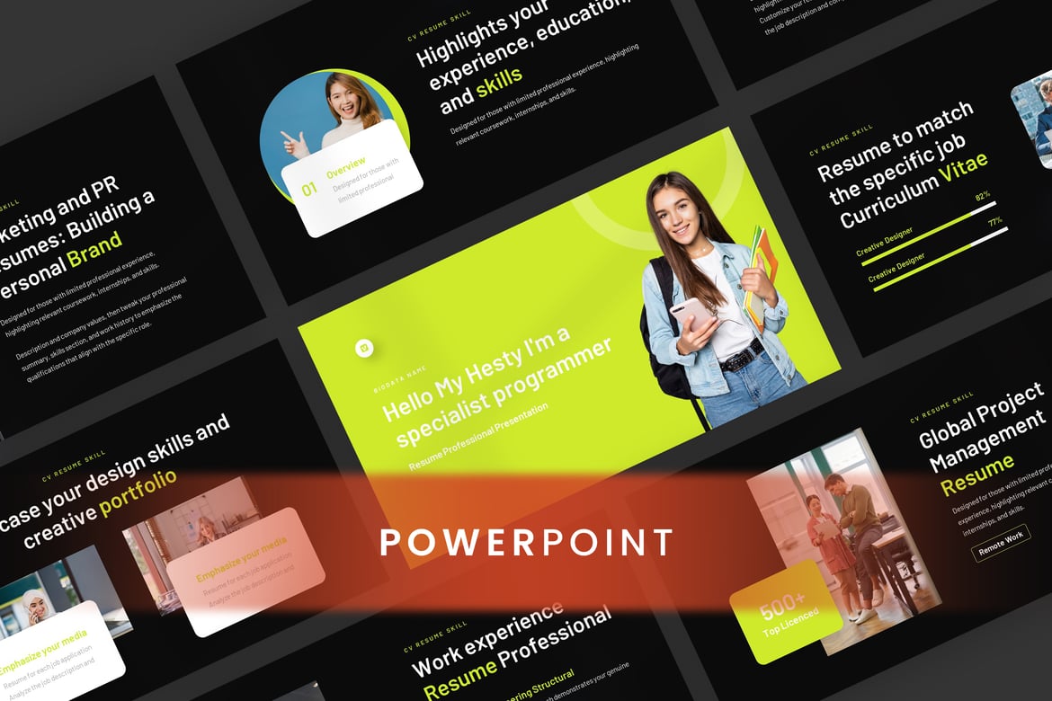 Template Powerpoint Resume Pribadi yang Modern dan Profesional