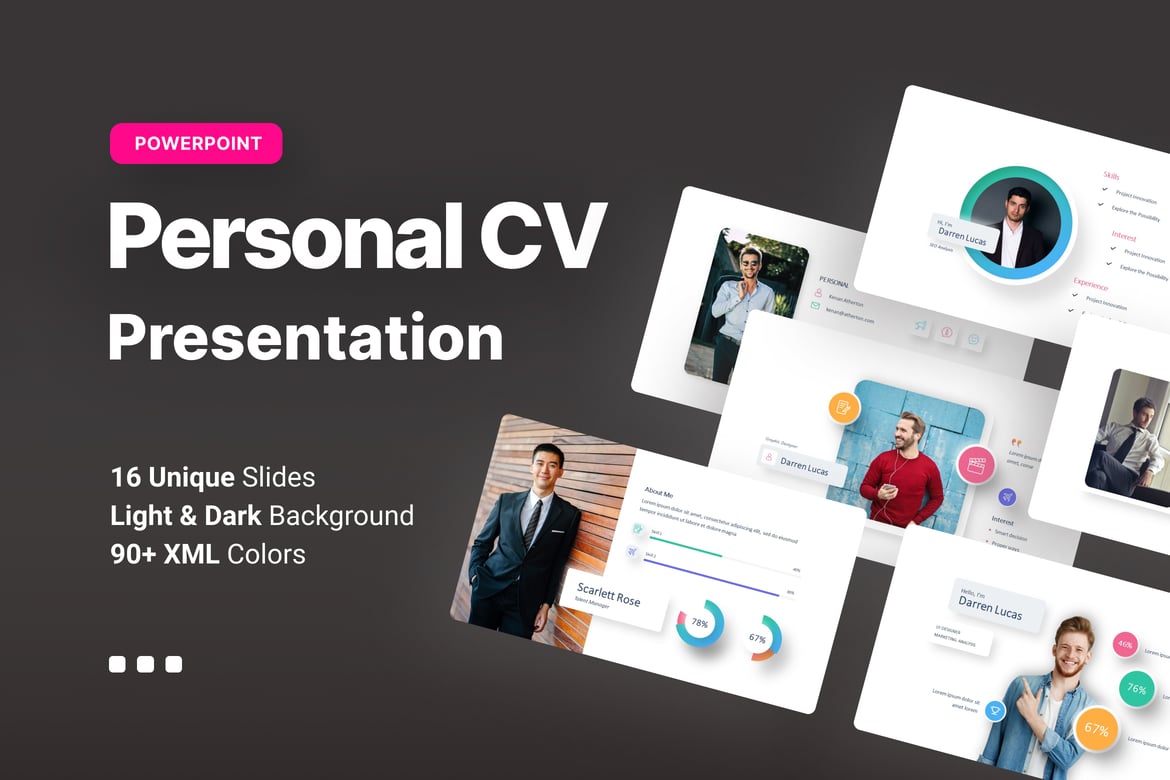 Template Presentasi PowerPoint Resume Pribadi yang Menarik