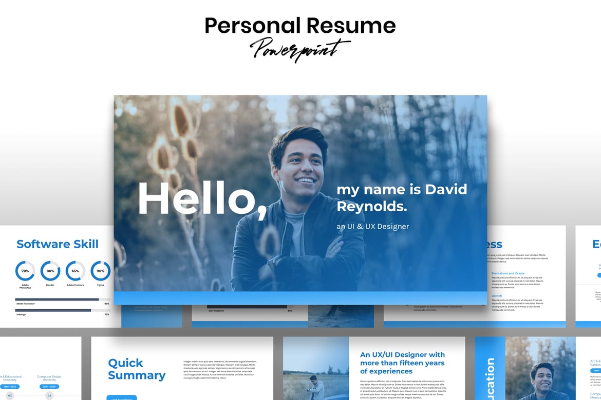 Template Presentasi PowerPoint Profesional untuk Resume Pribadi