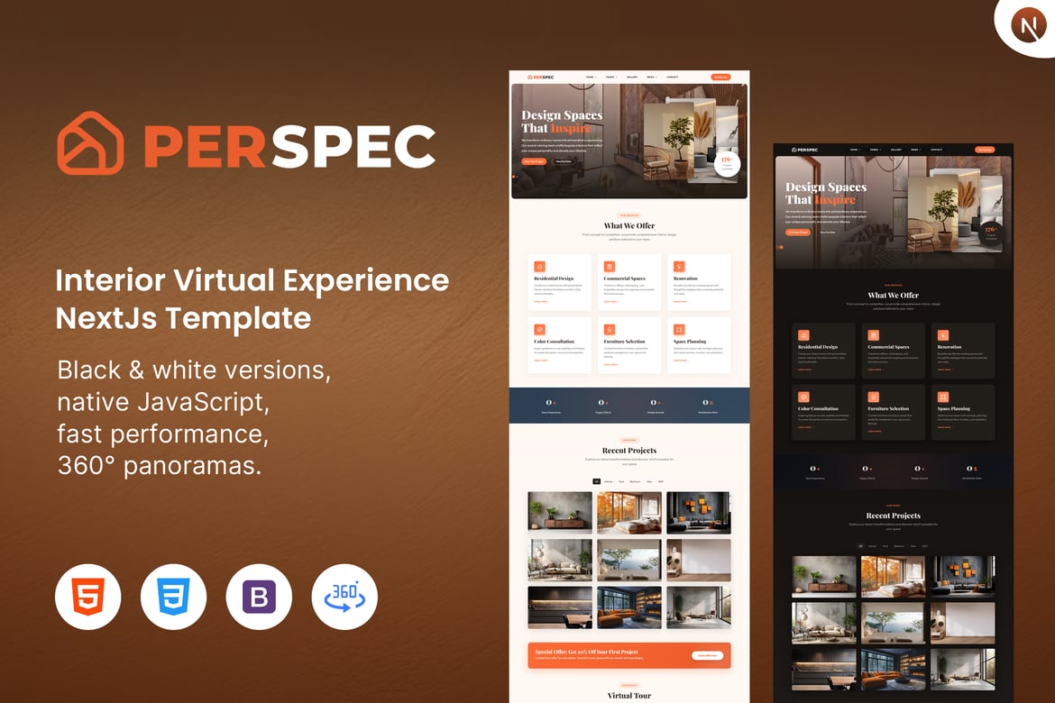 Perspec - Template Website Virtual Experience untuk Desain Interior
