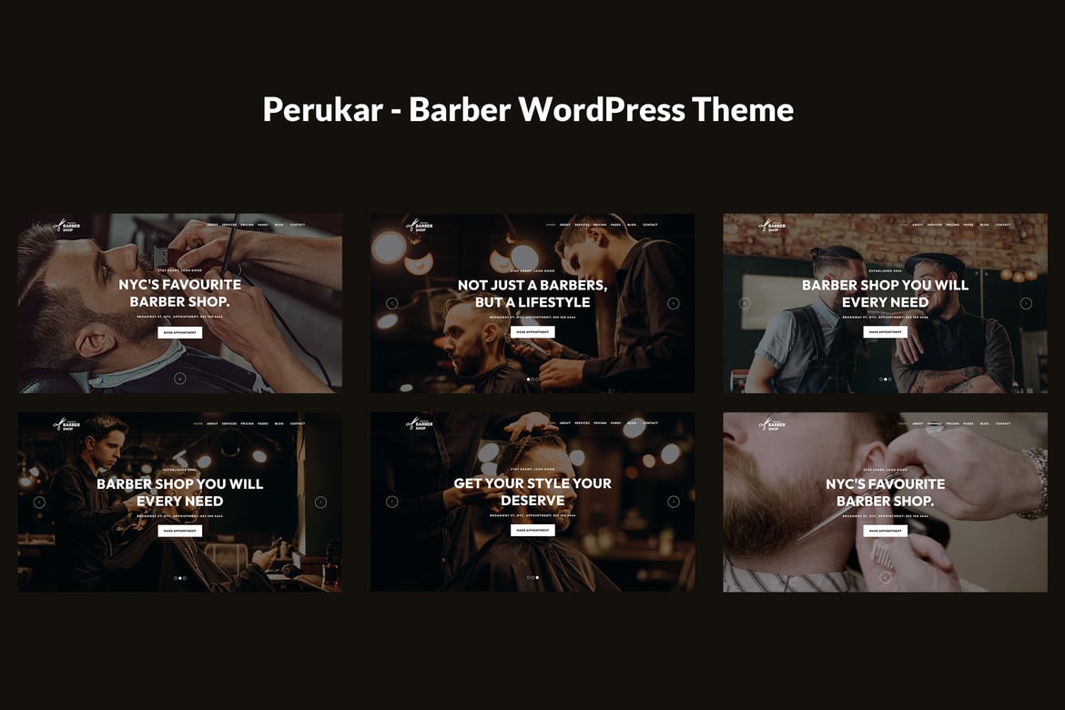 Tema WordPress Perukar untuk Barbershop - Desain Modern dan Minimalis