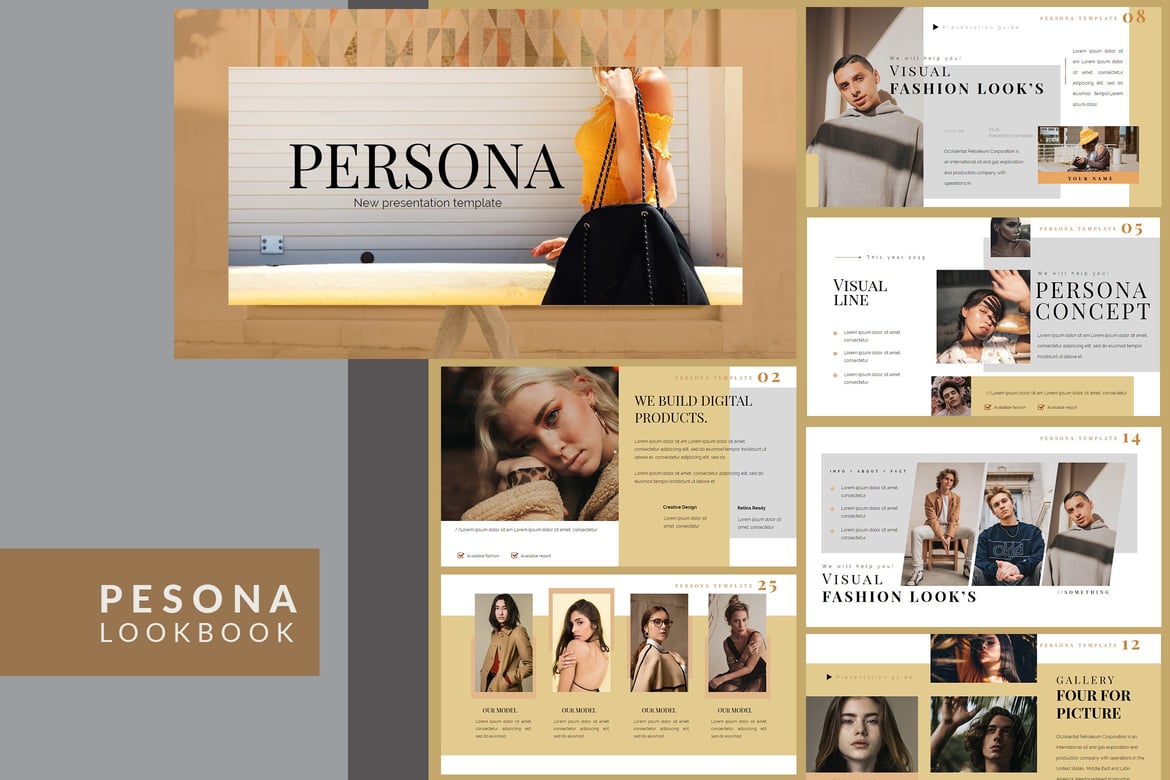 Template Presentasi Pesona Lookbook yang Menawan