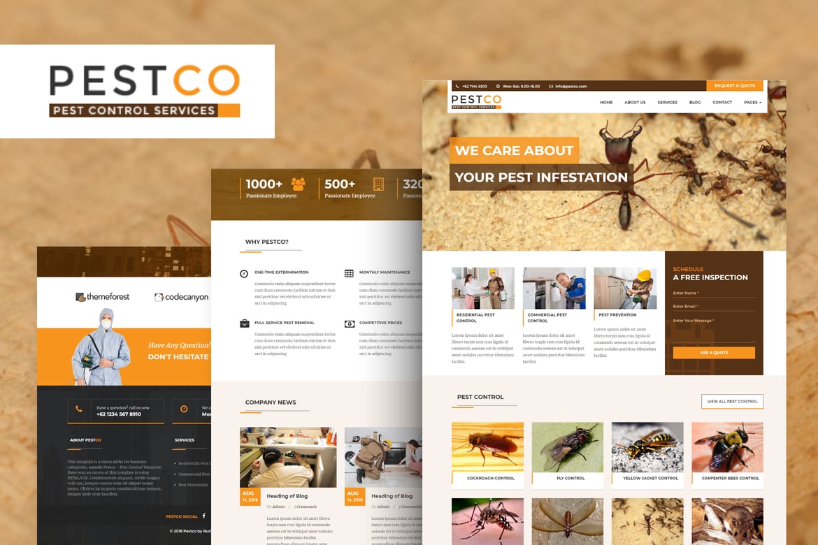 Pestco - Template Website Kontrol Hama yang Elegan dan Responsif