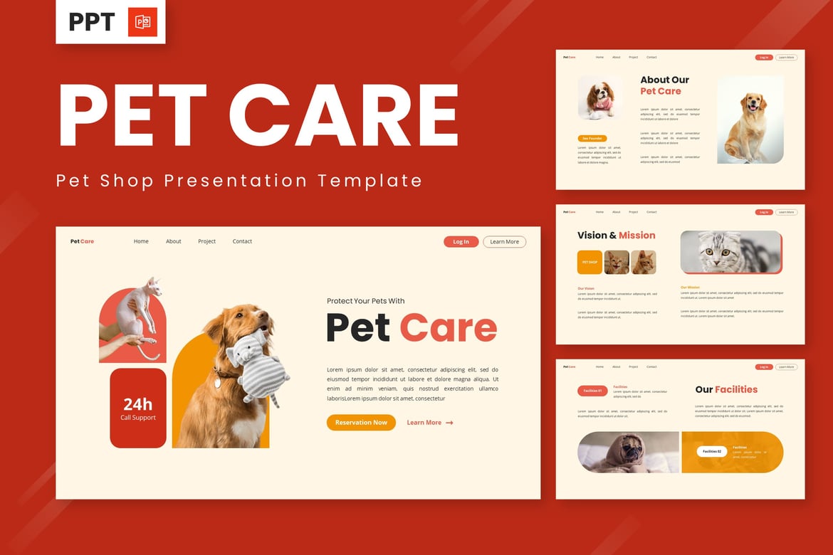 Template PowerPoint Toko Hewan Peliharaan yang Menarik dan Profesional