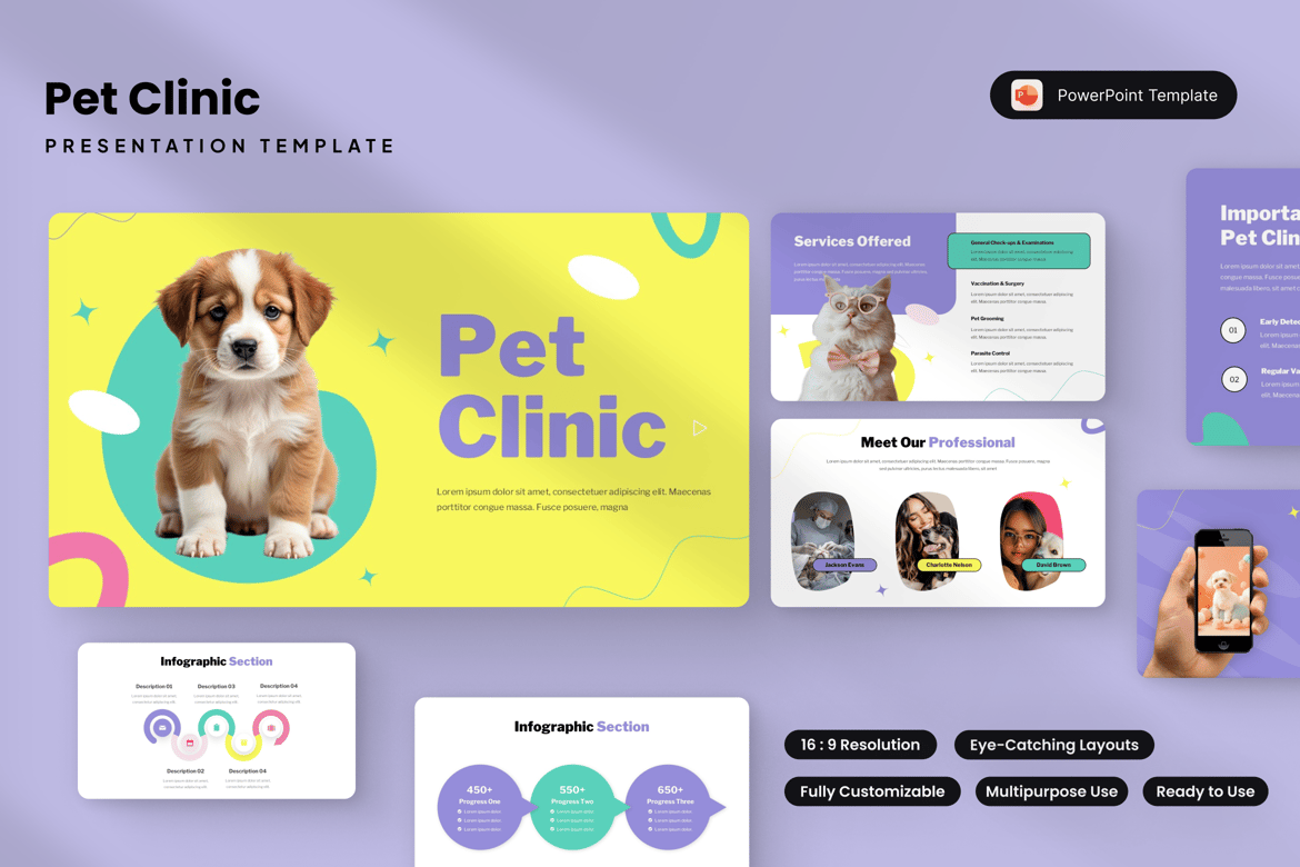 Template Presentasi Klinik Hewan yang Profesional dan Menarik