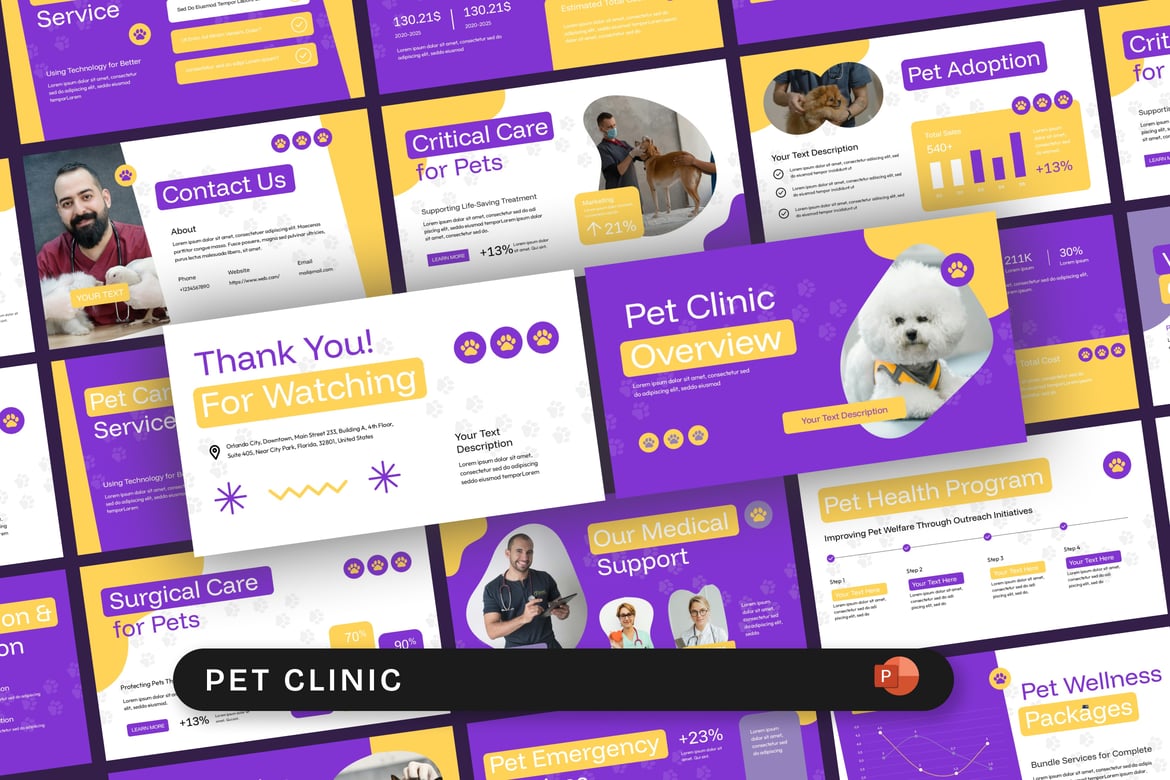 Template PowerPoint Klinik Hewan yang Menarik dan Profesional