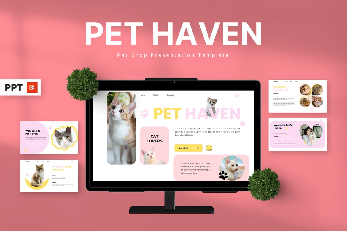 Template Powerpoint Toko Hewan - Pet Haven yang Menarik