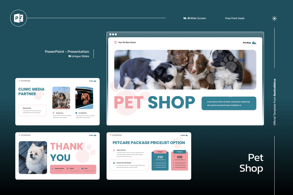 Template Presentasi Powerpoint Toko Hewan yang Menarik