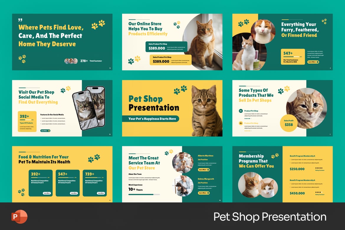 Template PowerPoint Toko Hewan yang Menarik