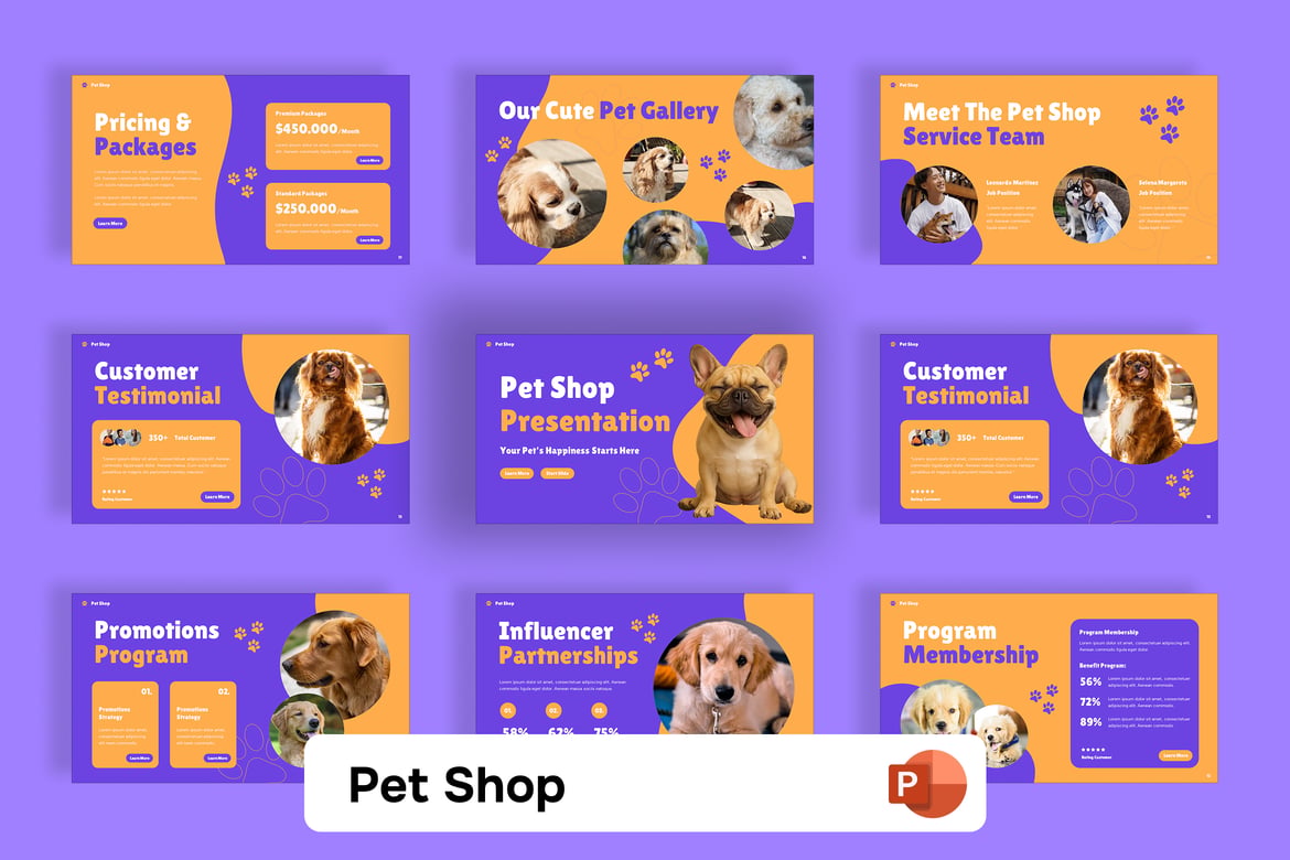 Template PowerPoint Toko Hewan yang Menarik dan Profesional