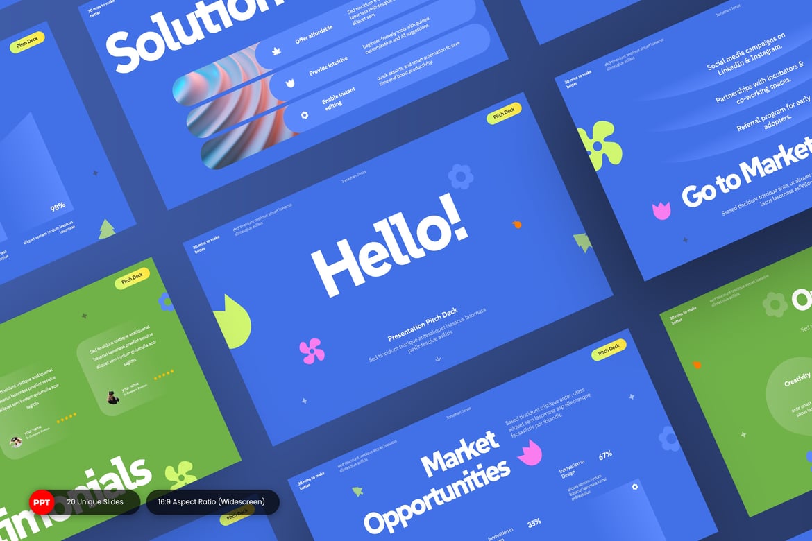 Petal - Template PowerPoint Presentasi Menarik