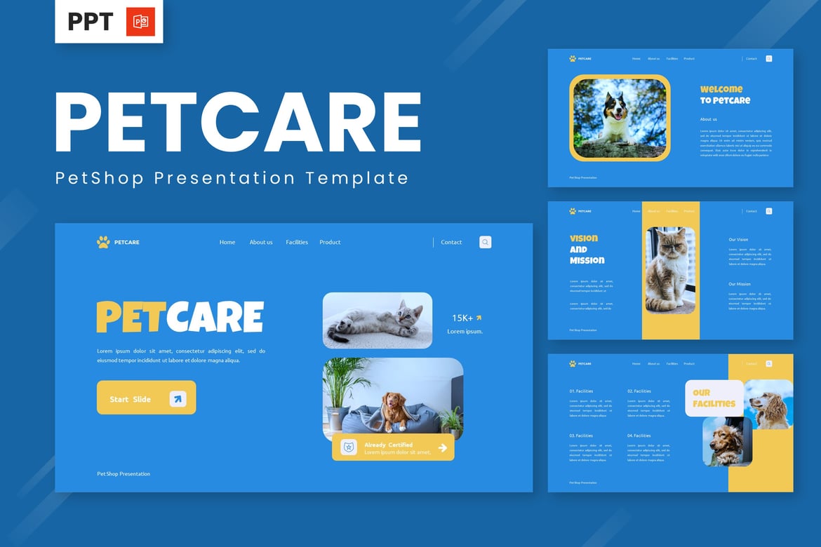 Template Presentasi PowerPoint Petcare untuk Toko Hewan