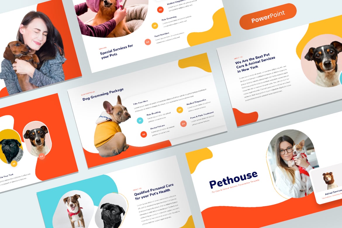 Template PowerPoint Pethouse - Solusi Presentasi untuk Layanan Perawatan Hewan