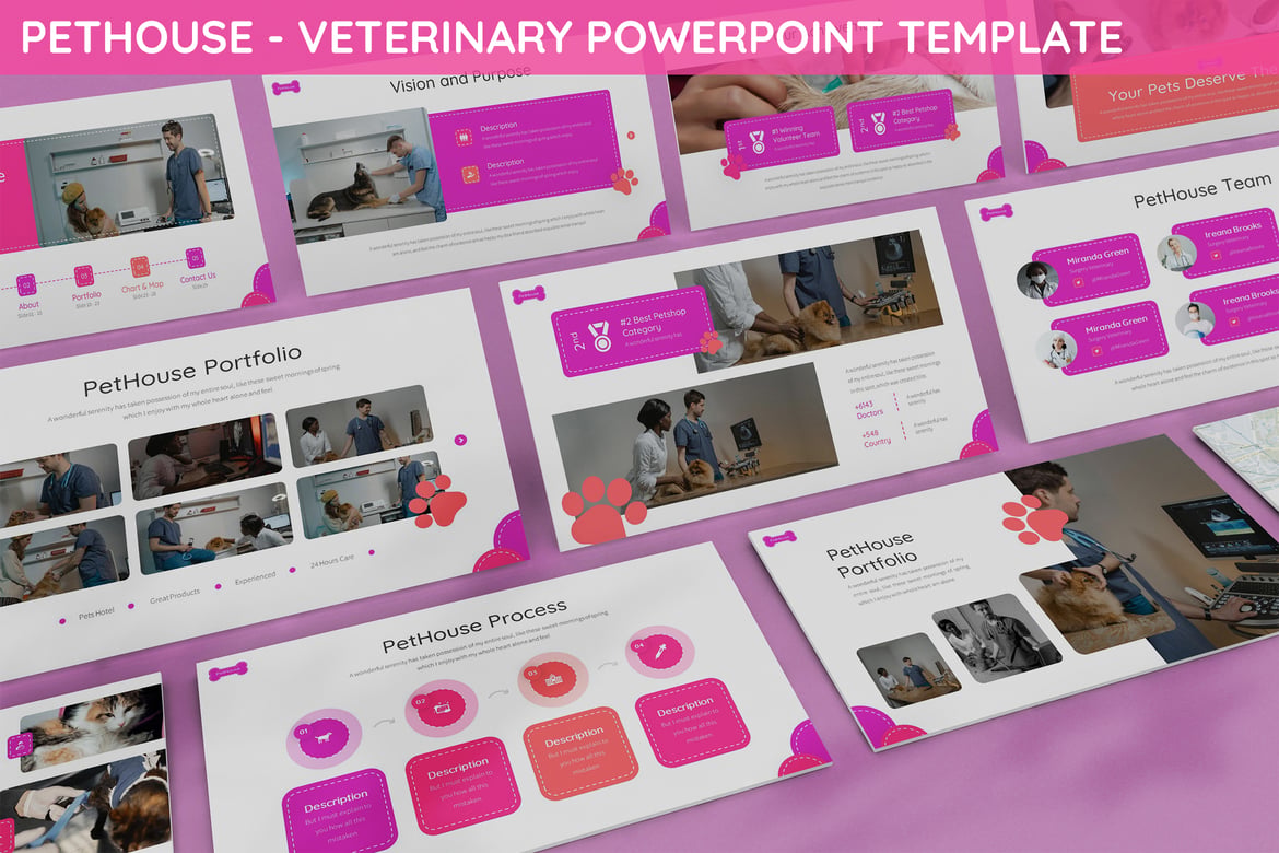 Template Powerpoint Veteriner Pethouse yang Menarik dan Profesional