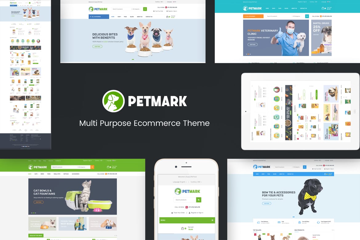 PetMark - Tema WordPress WooCommerce Responsif untuk Toko Hewan Peliharaan