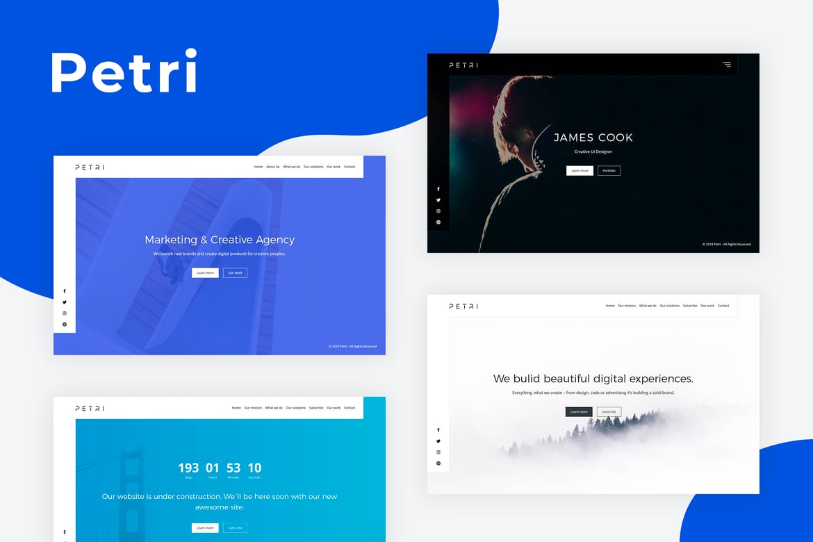 Petri - Template Website Kreatif untuk Halaman 'Segera Hadir'