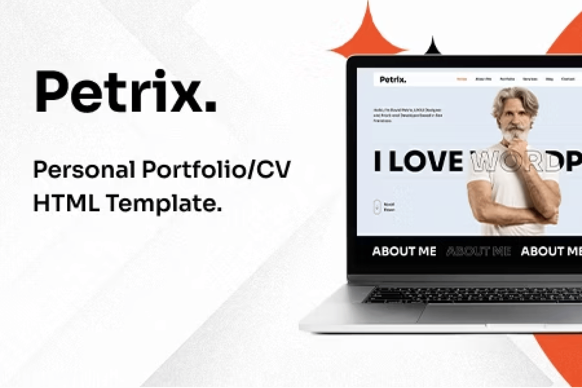 Template Website Portofolio Pribadi Petrix - Kreatif dan Unik