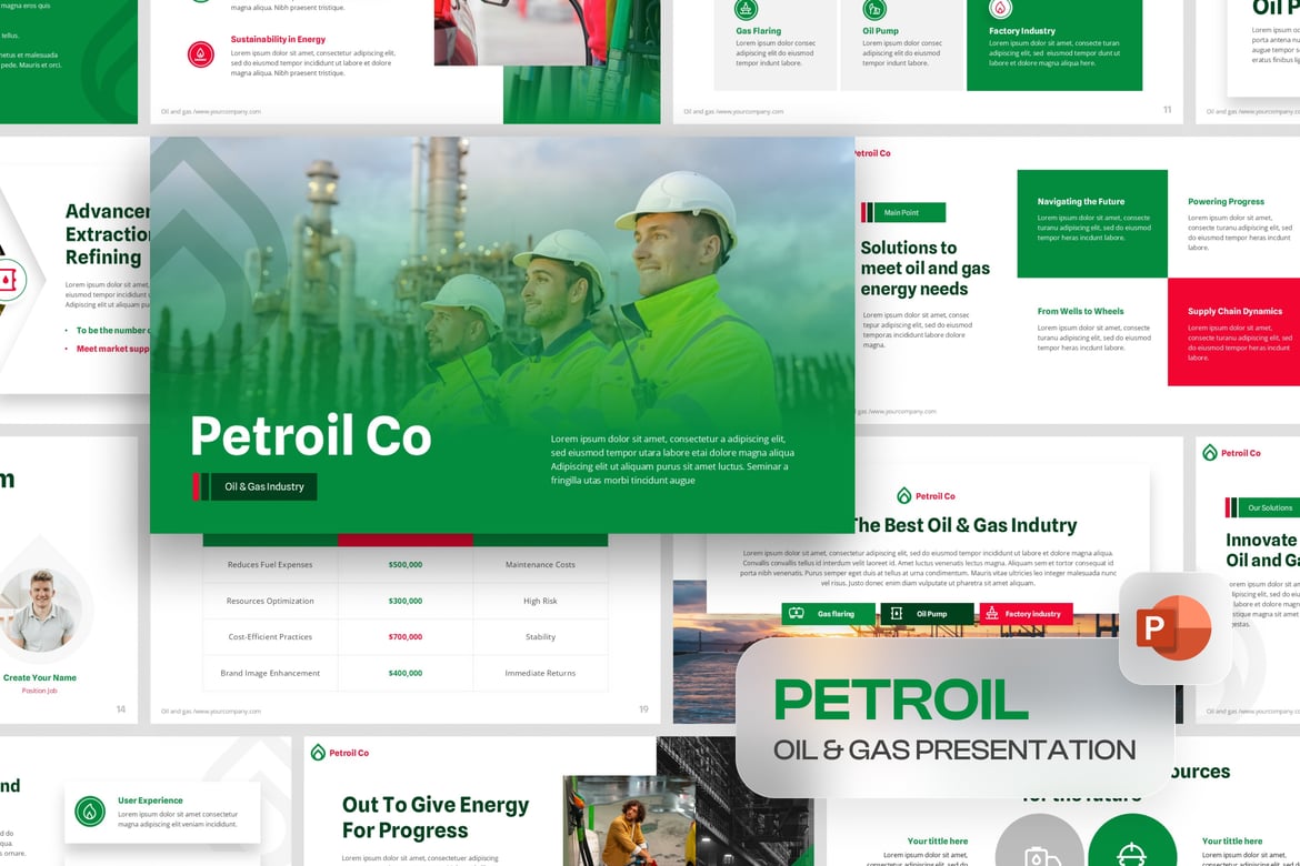 Template Presentasi PowerPoint Petroil untuk Industri Minyak dan Gas