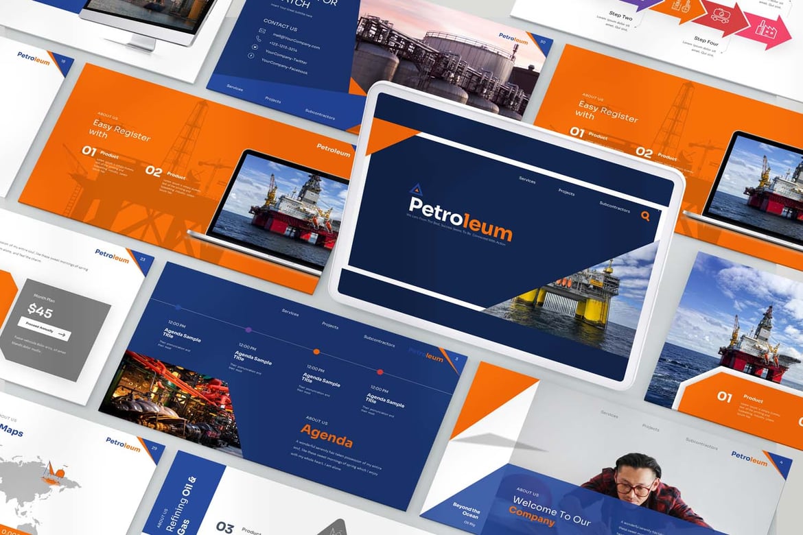 Template PowerPoint Minyak Bumi yang Menawan dan Profesional