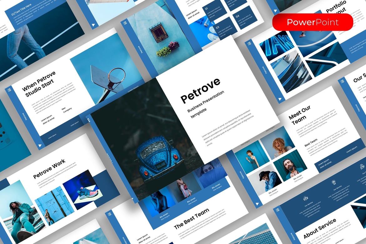 Template PowerPoint Petrove untuk Bisnis yang Menarik dan Profesional