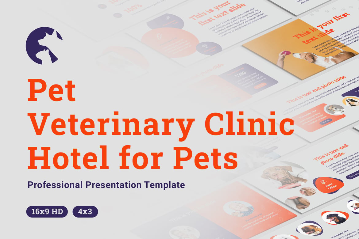 Template PowerPoint Klinik Hewan dan Pet Care yang Menarik