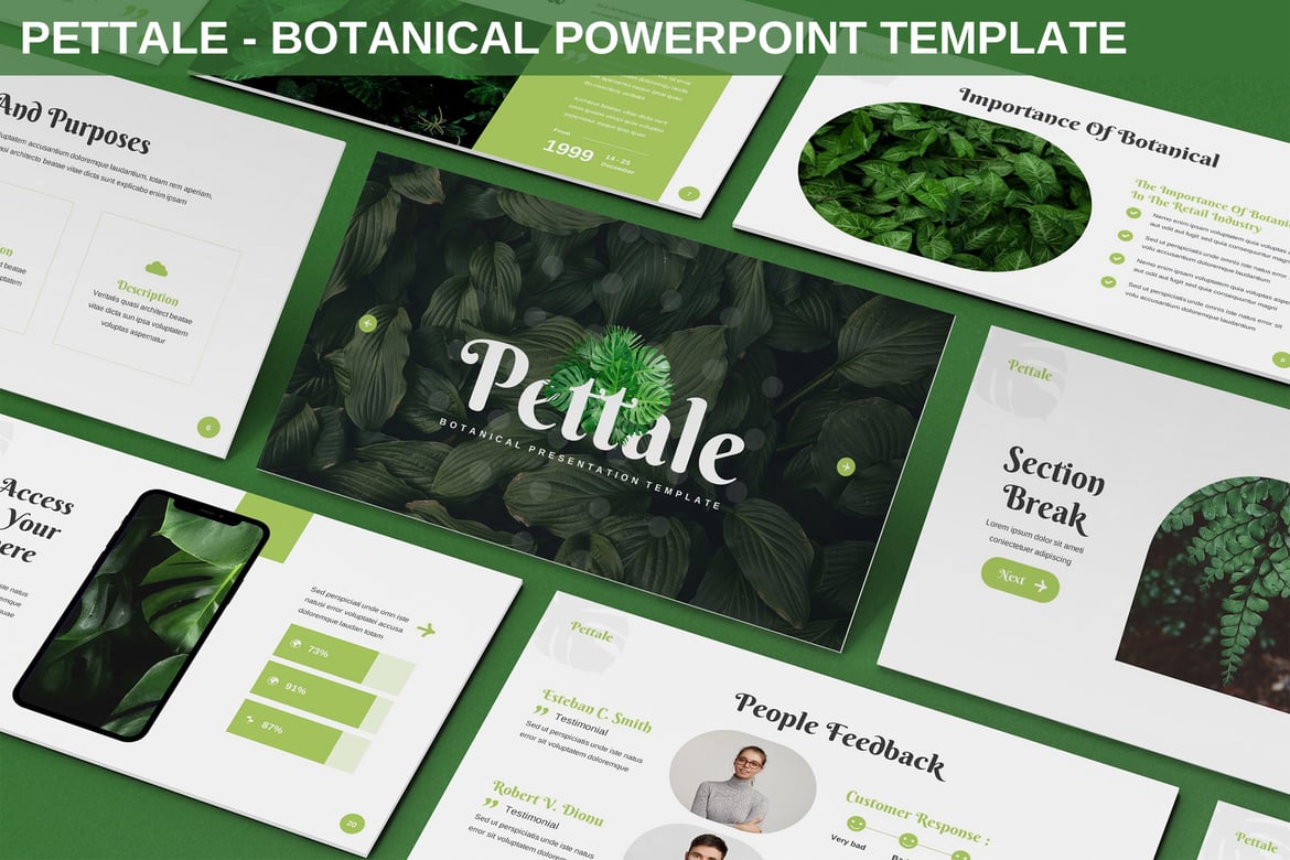 Pettale - Template Presentasi Botanikal yang Menawan