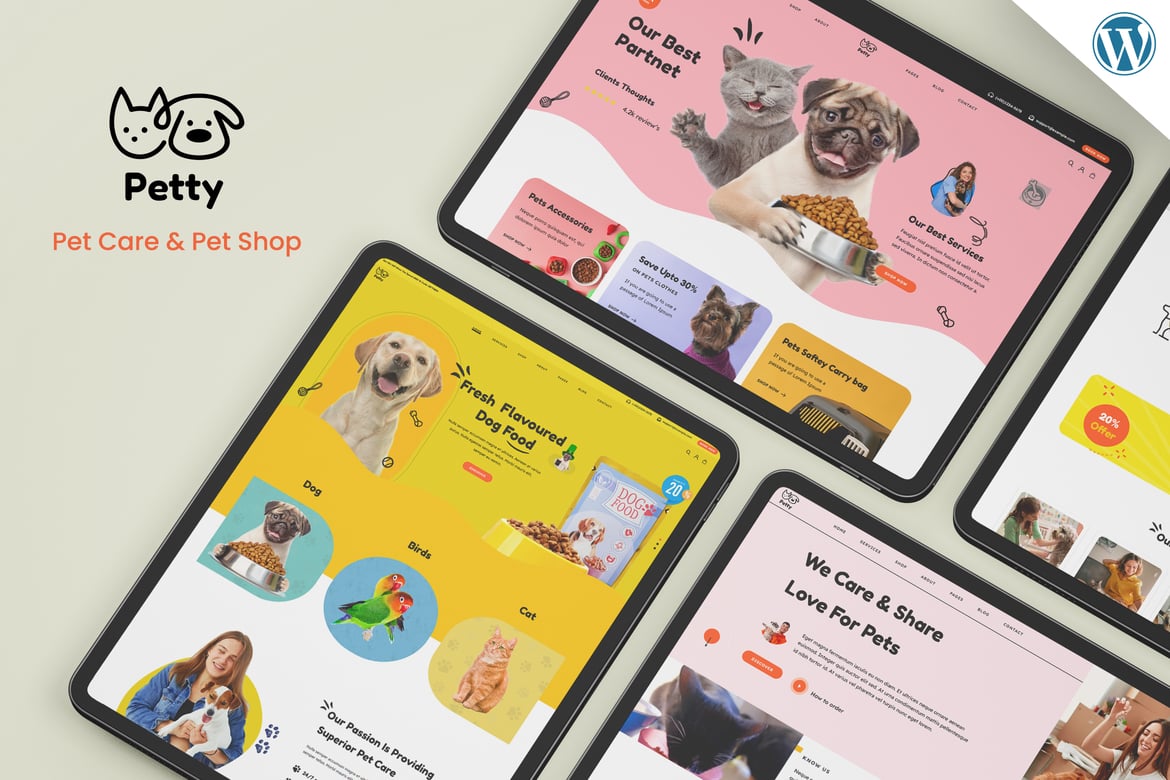 Petty - Tema WordPress untuk Perawatan dan Toko Hewan Peliharaan