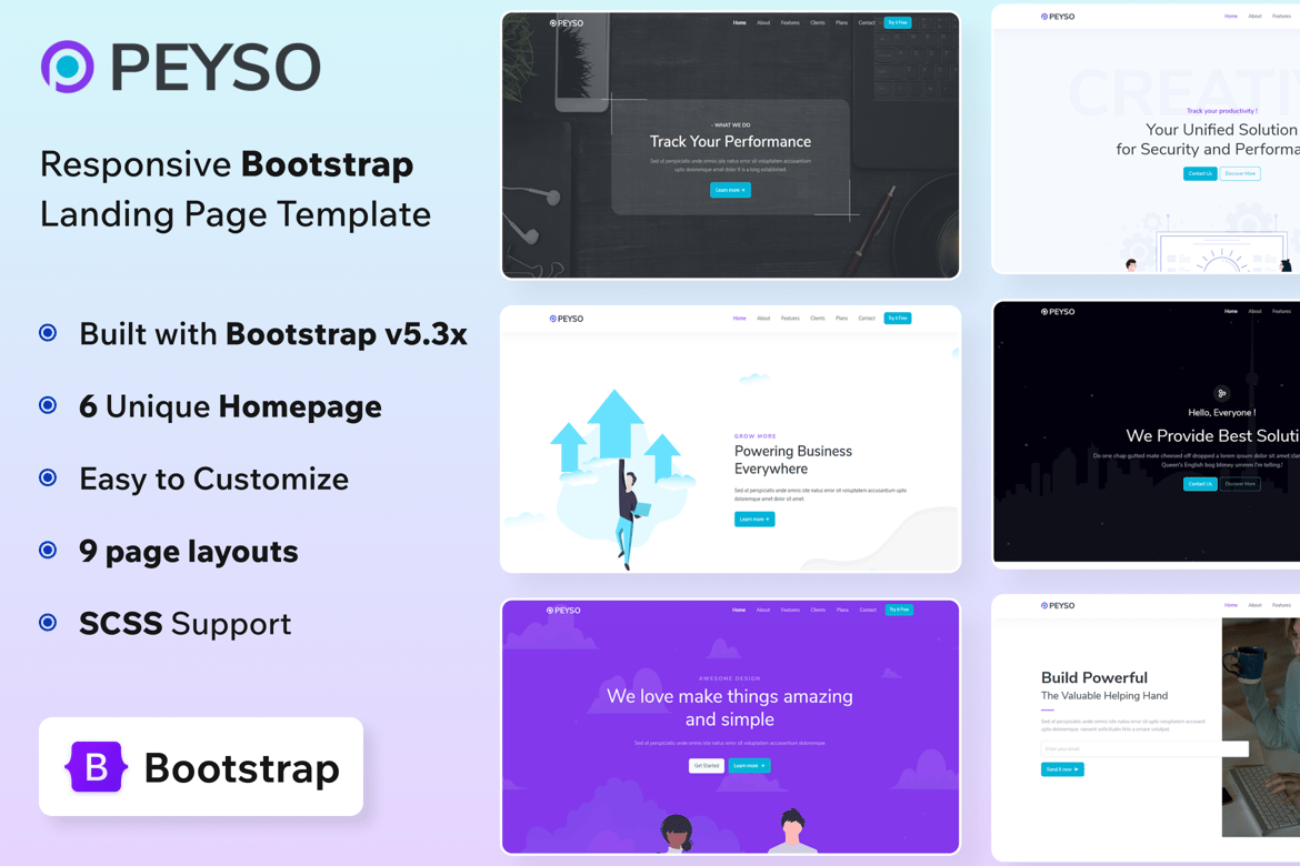 Peyso - Template Website Landing Page Bootstrap 5 yang Menarik