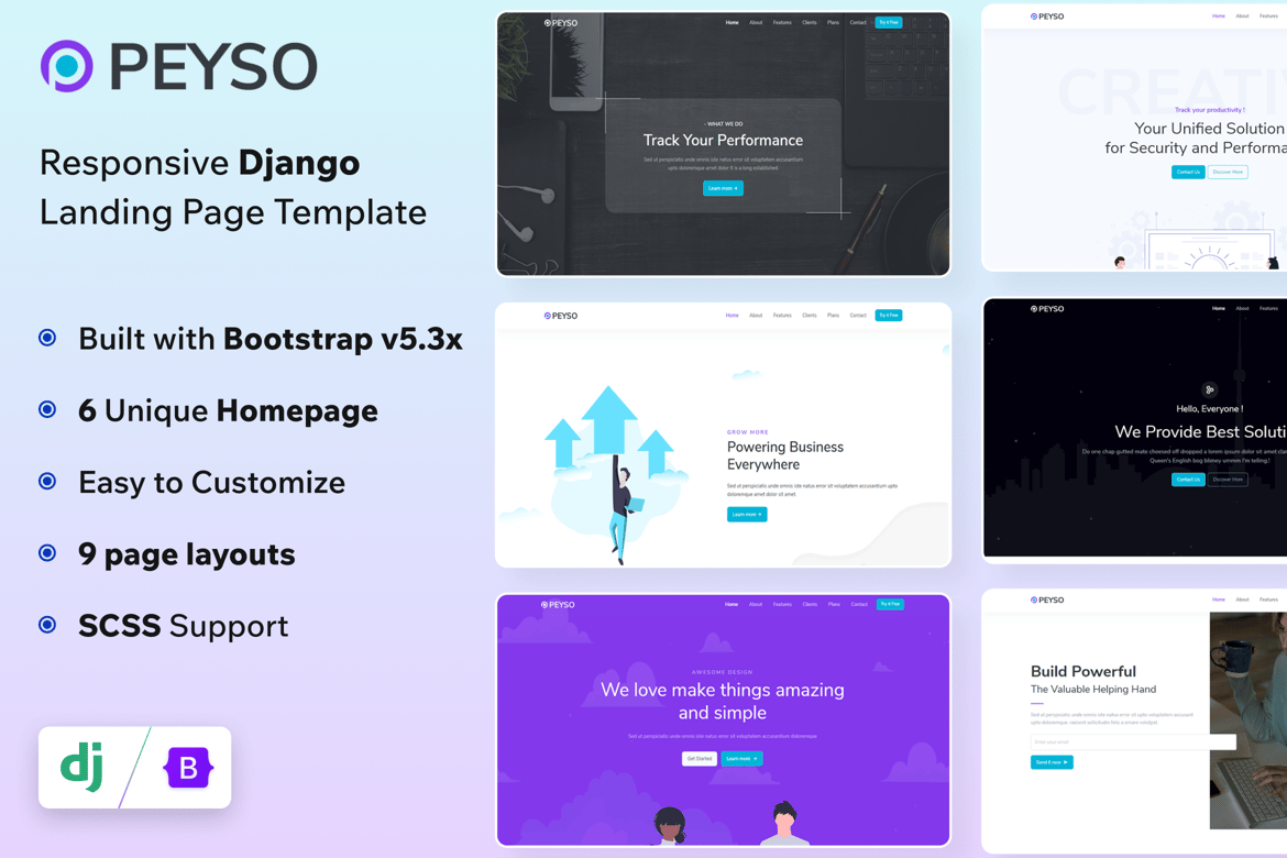 Template Website Landing Page Peyso - Solusi Modern untuk Startup dan SaaS