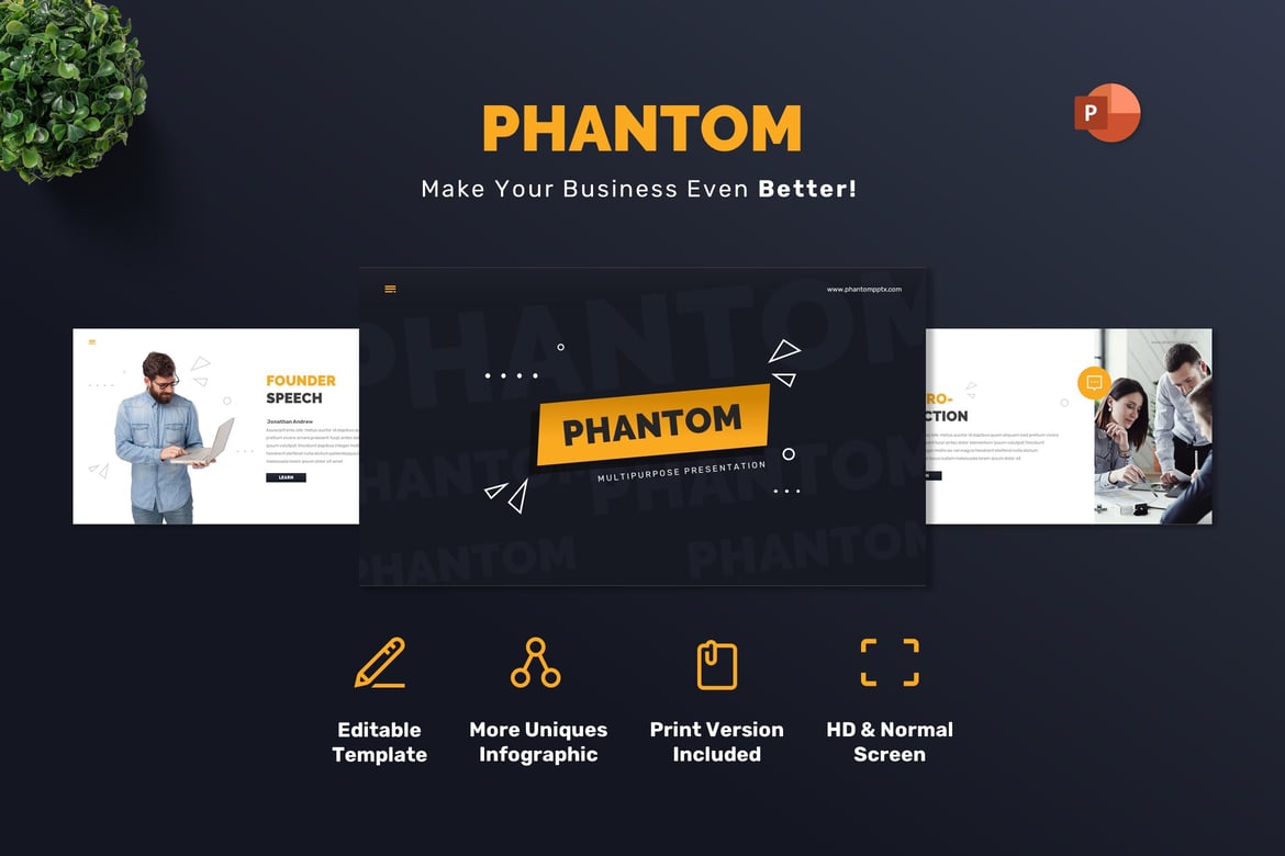 Template Powerpoint Phantom - Solusi Presentasi Kreatif dan Profesional