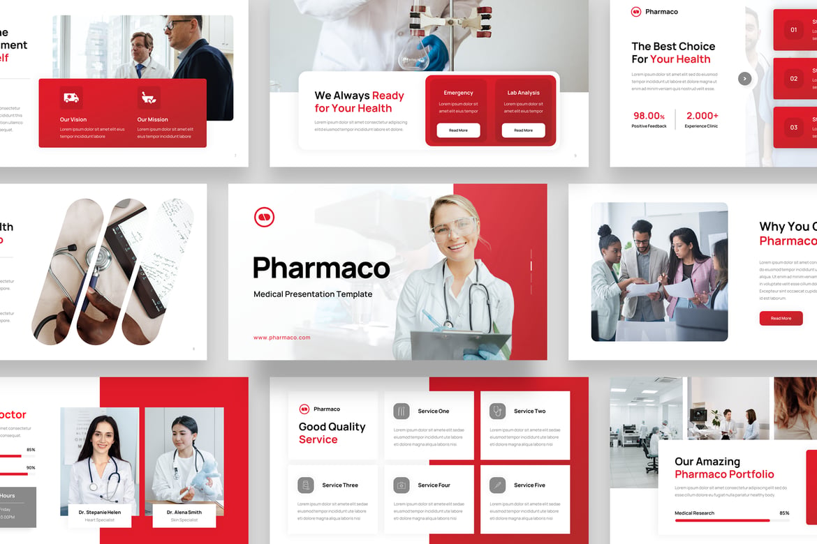 Pharmaco - Template PowerPoint Medis yang Modern dan Elegan