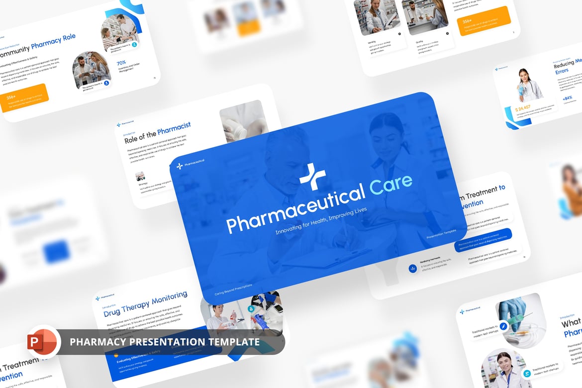 Template PowerPoint Kesehatan Farmasi yang Menarik dan Profesional
