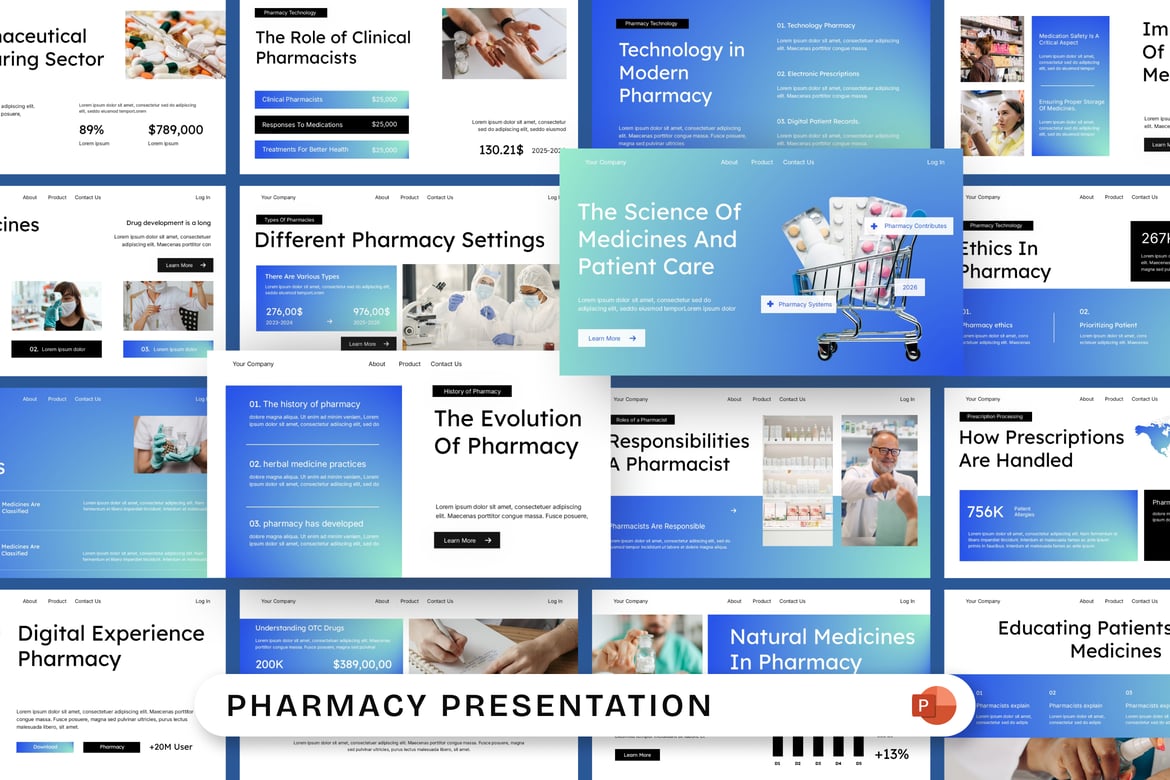 Template Presentasi PowerPoint Farmasi Profesional