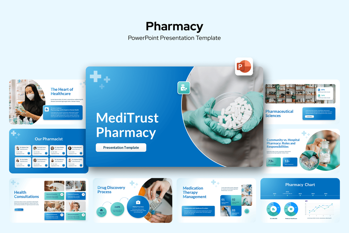 Template PowerPoint Farmasi Profesional untuk Presentasi Kesehatan