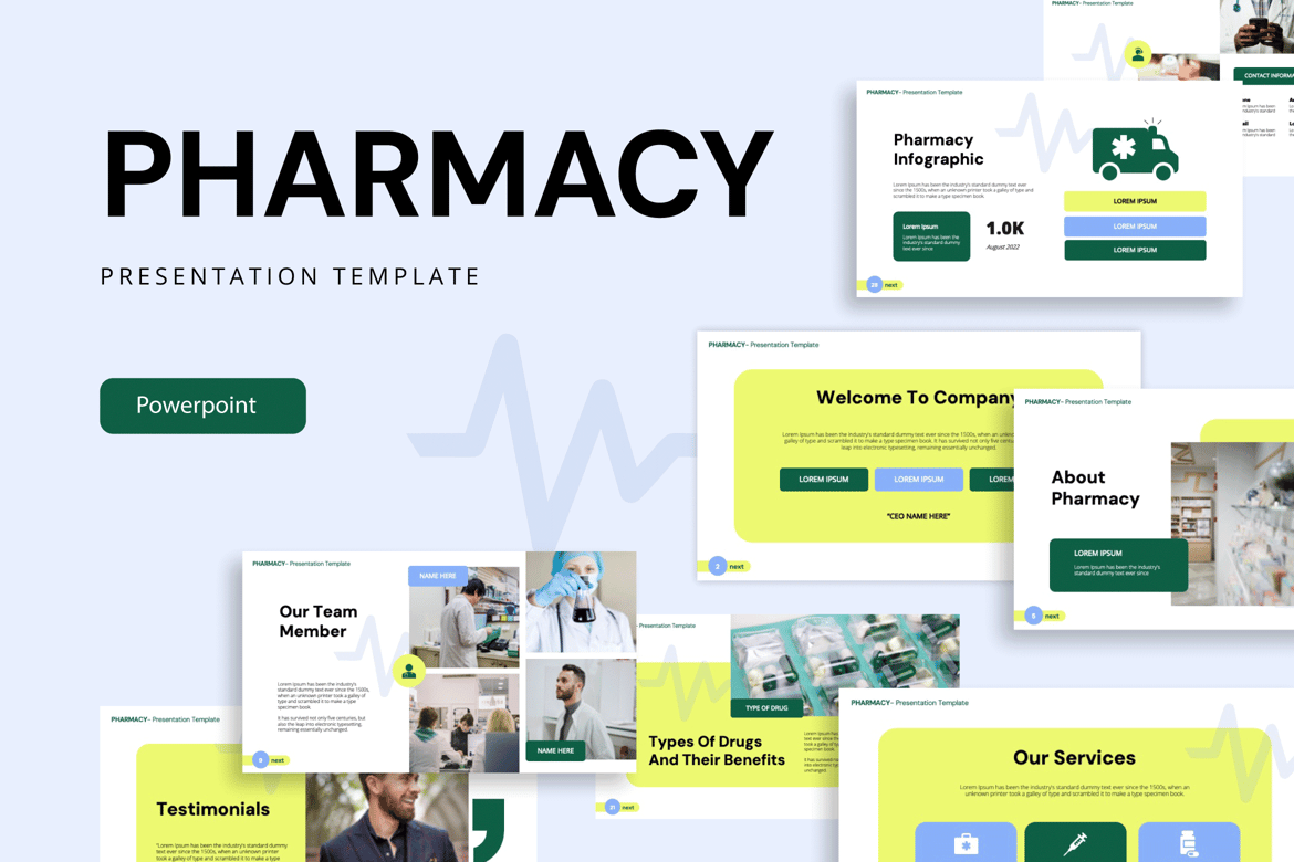 Template Powerpoint Apotek Modern dan Profesional