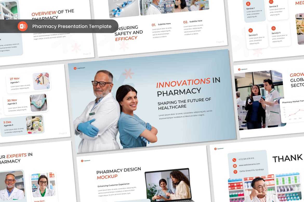 Template Presentasi PowerPoint untuk Apotek yang Menarik