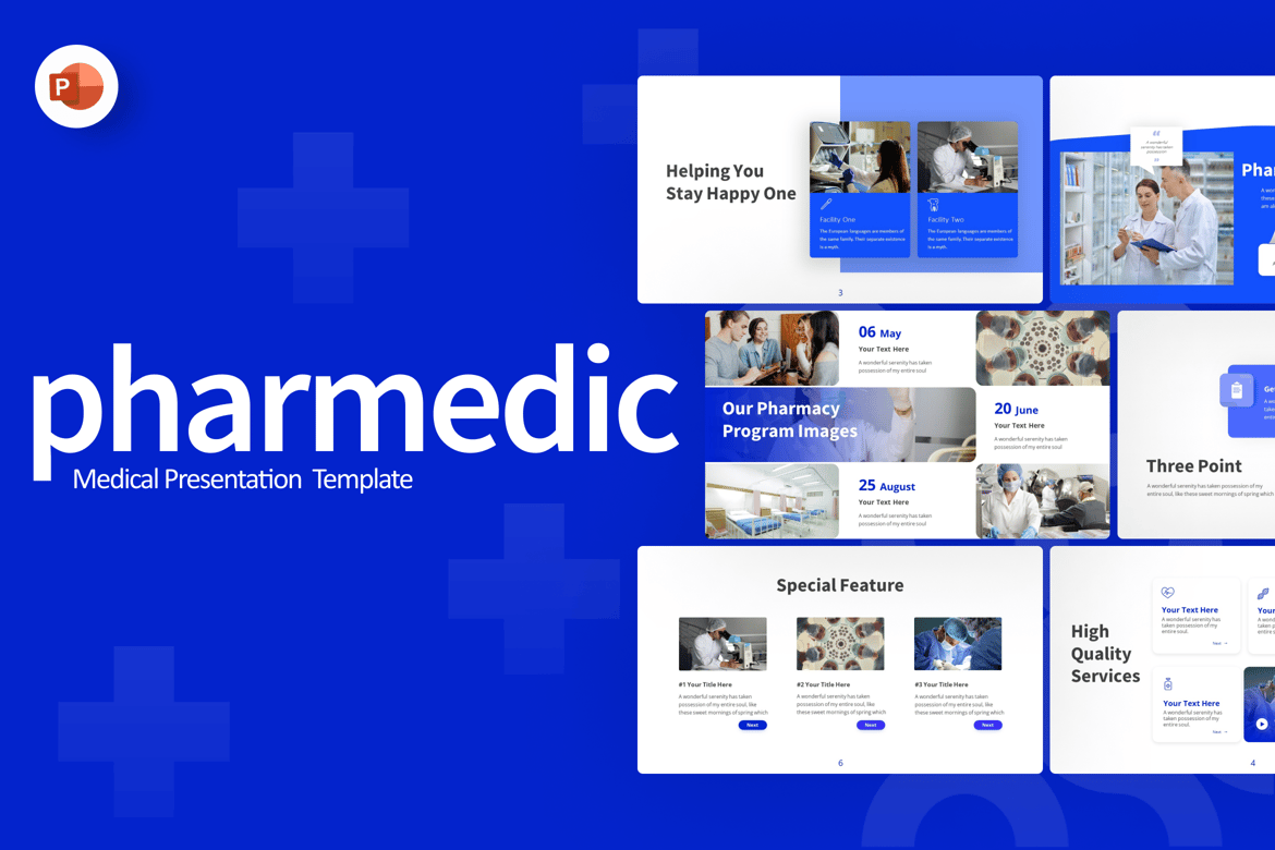 Template Presentasi Medis Modern Pharmedic Blue