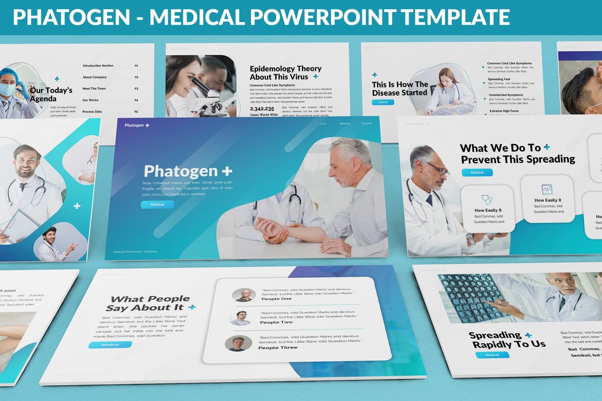 Template PowerPoint Medis Phatogen - Modern dan Menarik