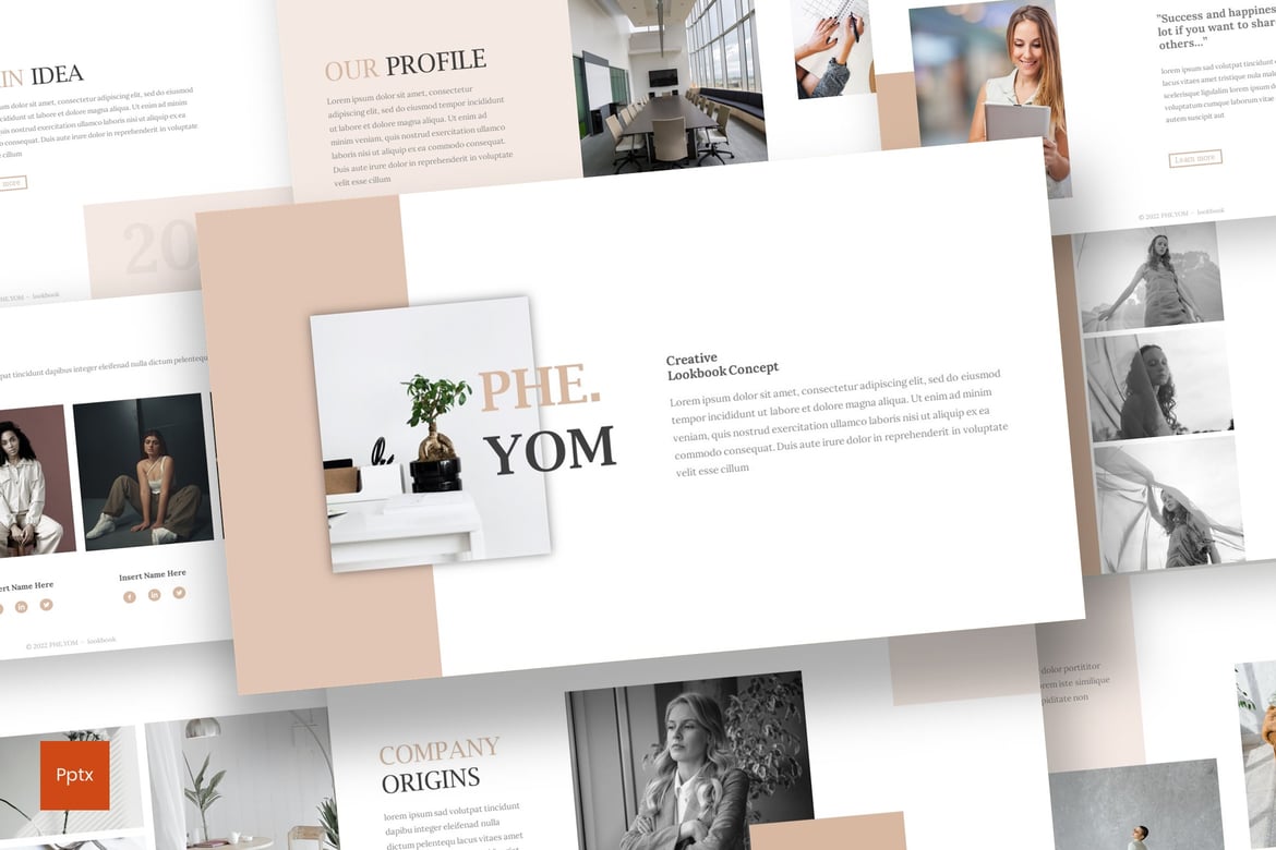 Pheyom - Template Presentasi Powerpoint Kreatif dan Minimalis