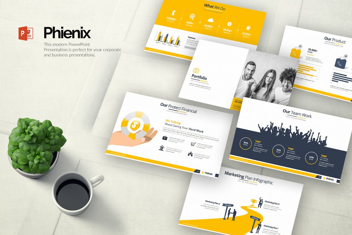 Template Presentasi PowerPoint Phienix yang Menawan