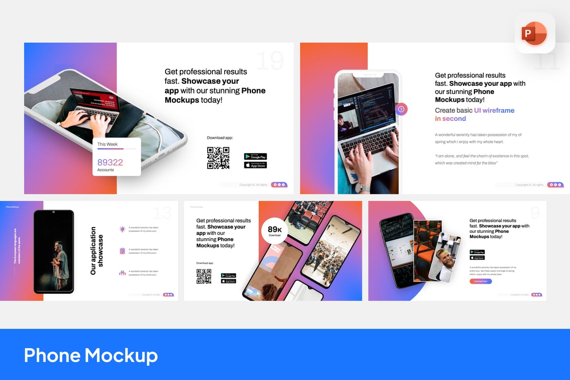 Template Presentasi PowerPoint Mockup Smartphone yang Menawan