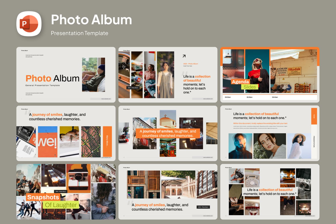 Template Presentasi Album Foto Menarik untuk PowerPoint