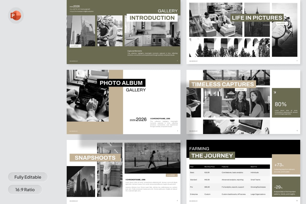 Template Presentasi Galeri Foto Modern - PowerPoint