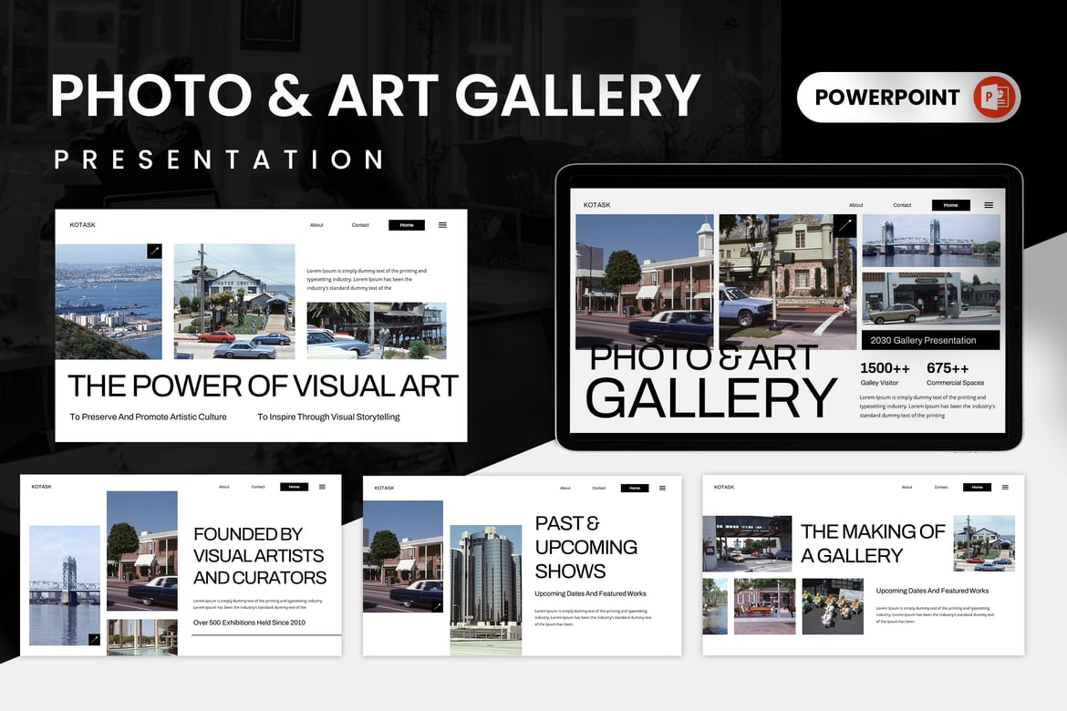 Template Presentasi PowerPoint Galeri Foto & Seni yang Kreatif