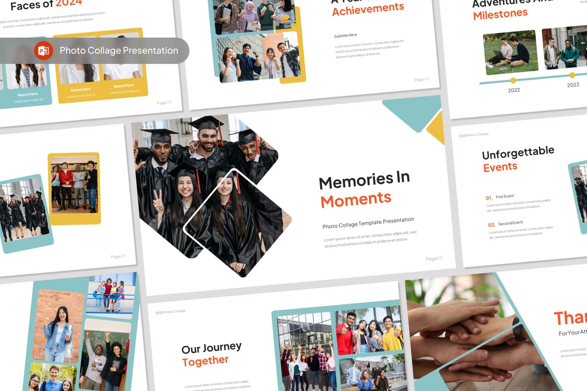 Template Powerpoint Kolase Foto yang Menarik dan Modern